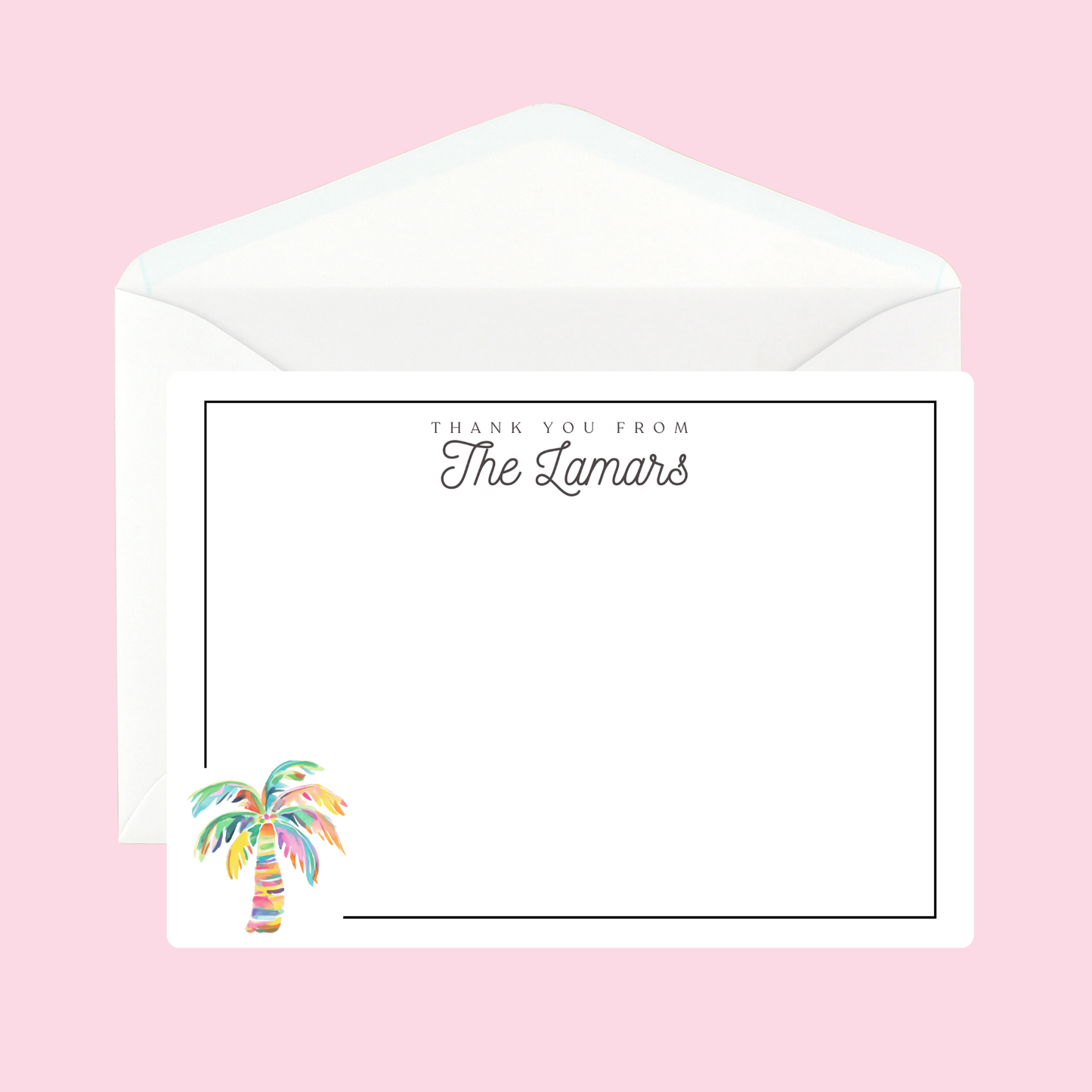 Personalized Palm Tree Notecard