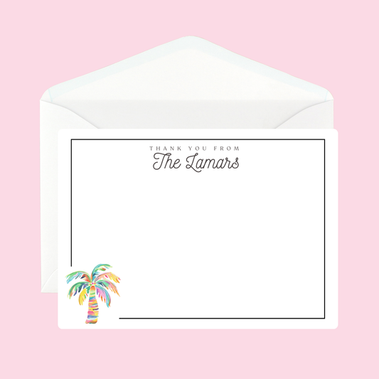 Personalized Palm Tree Notecard