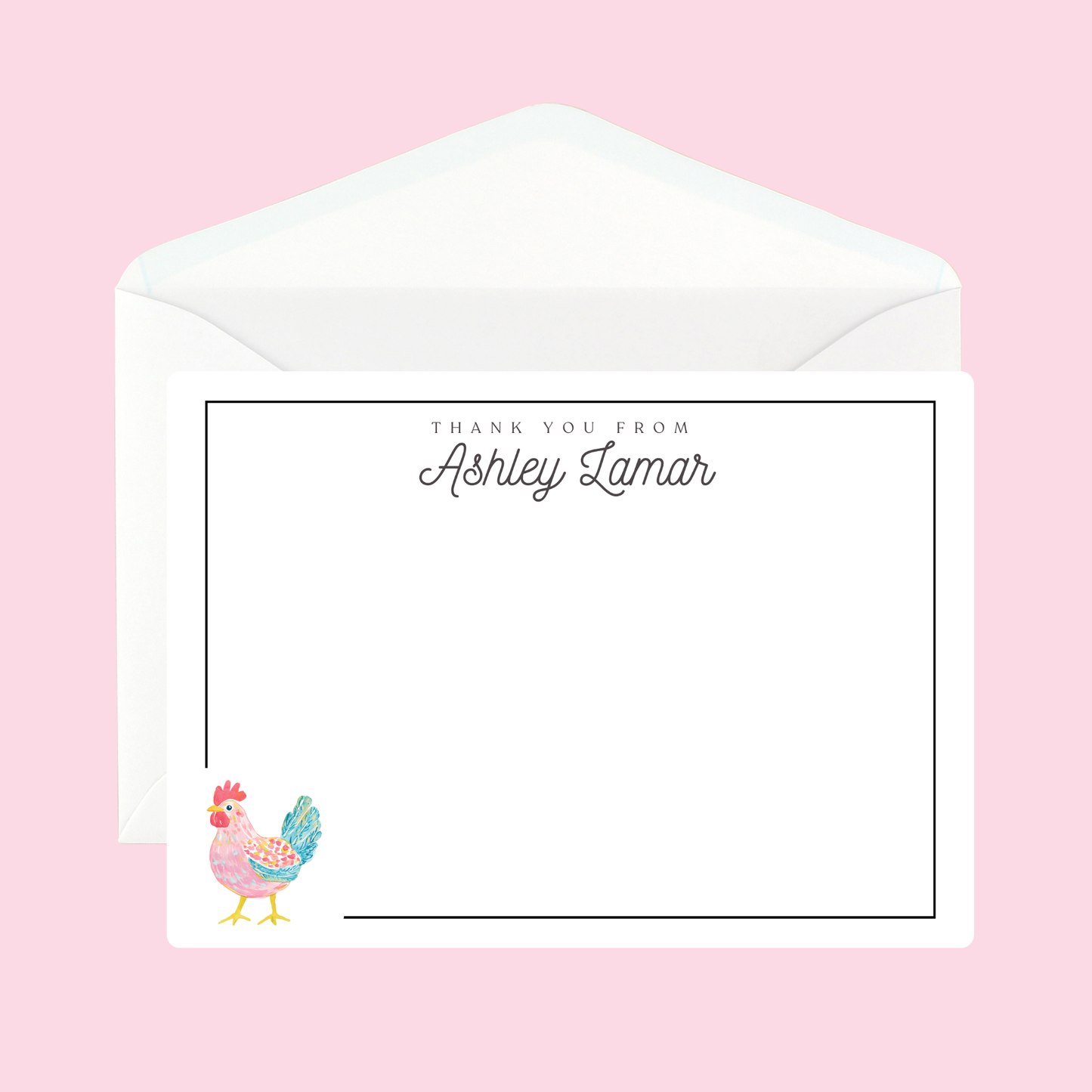 Personalized Rooster Notecards