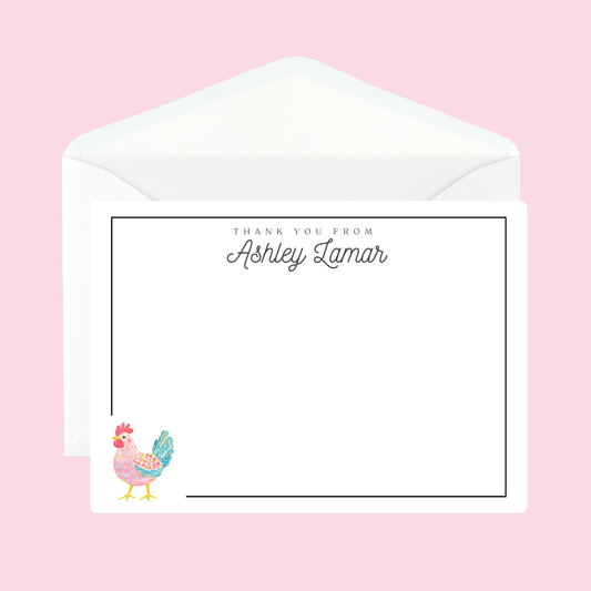 Personalized Rooster Notecards