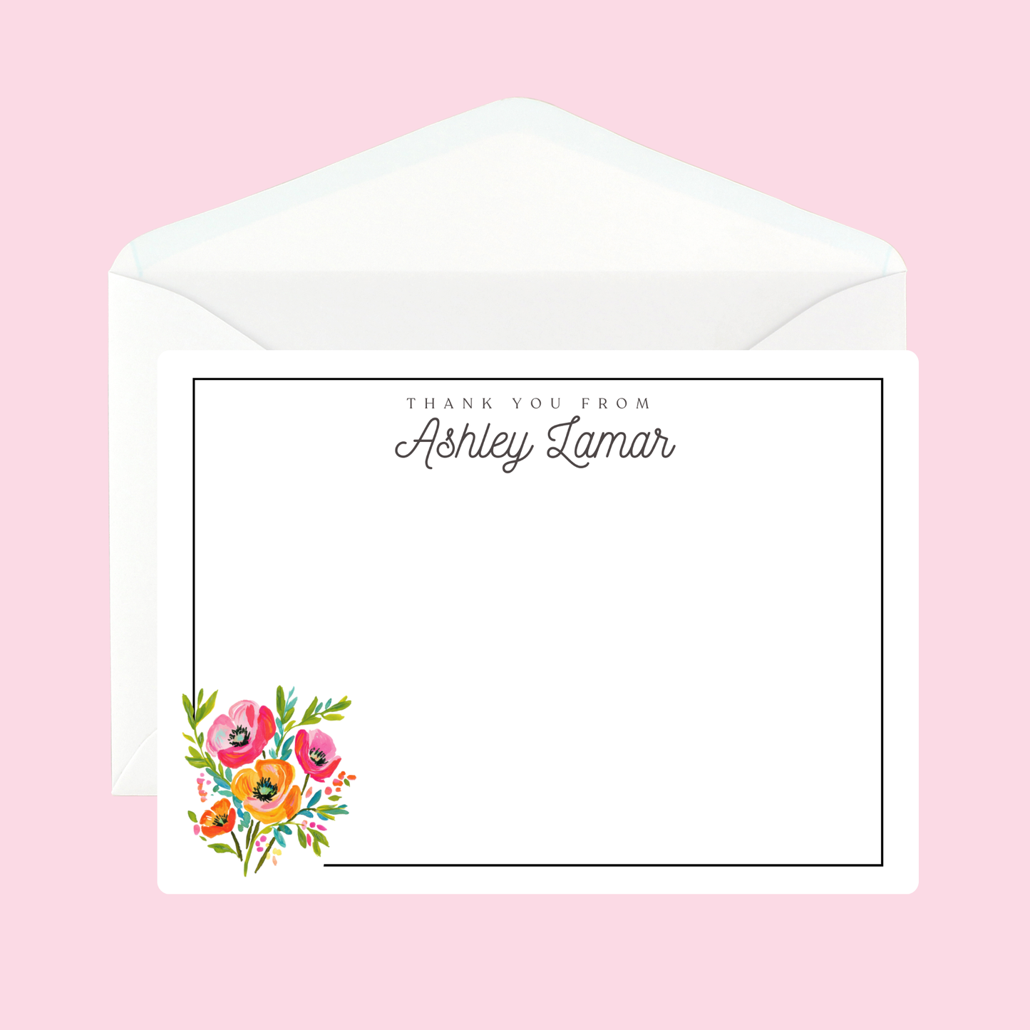 Personalized Floral Notecards