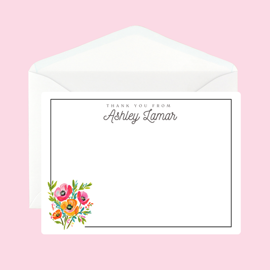 Personalized Floral Notecards