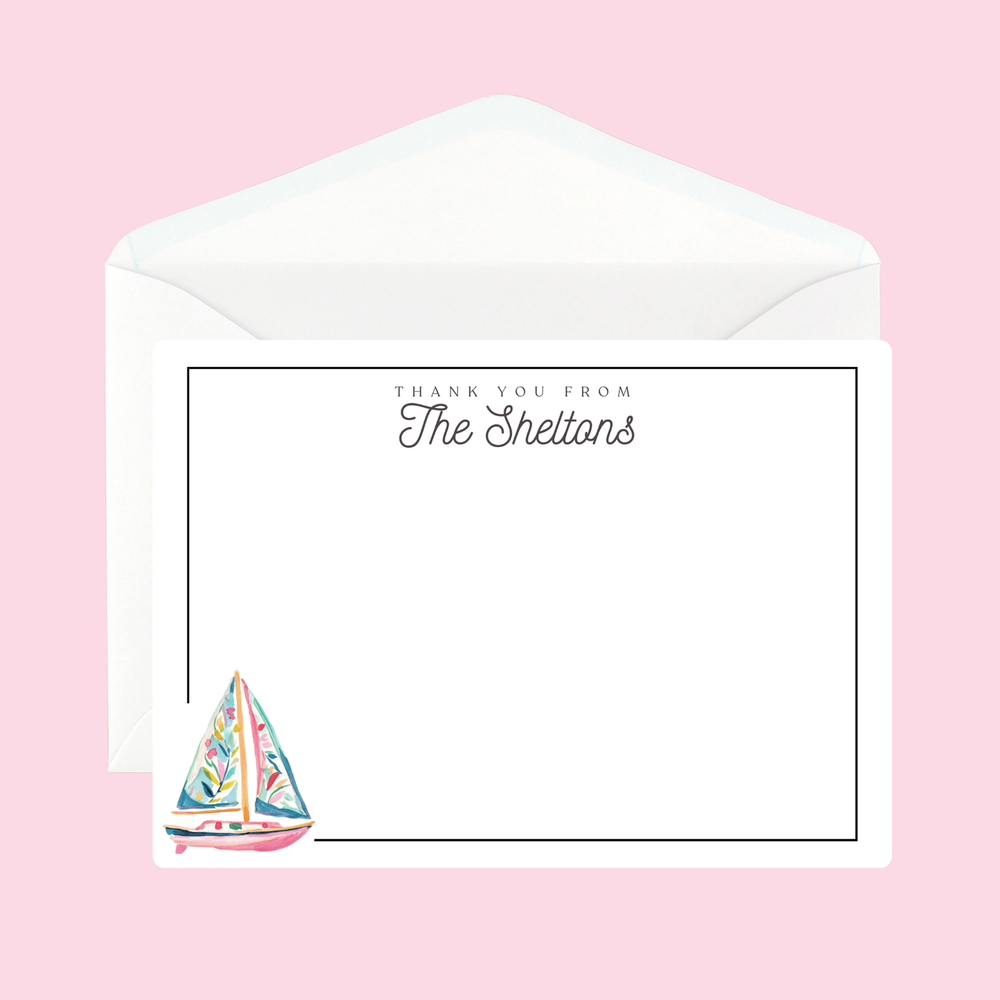 Personalized Sailboat Notecards