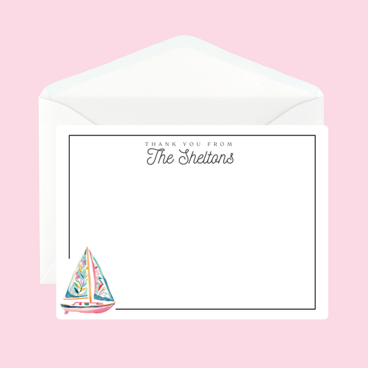 Personalized Sailboat Notecards