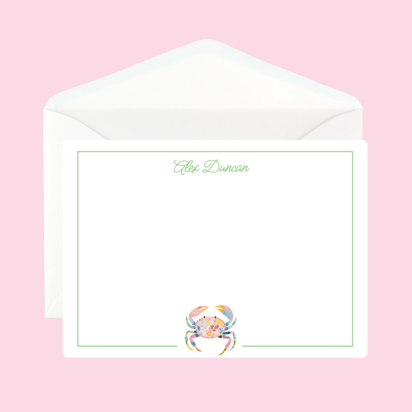 Personalized Crab Notecards