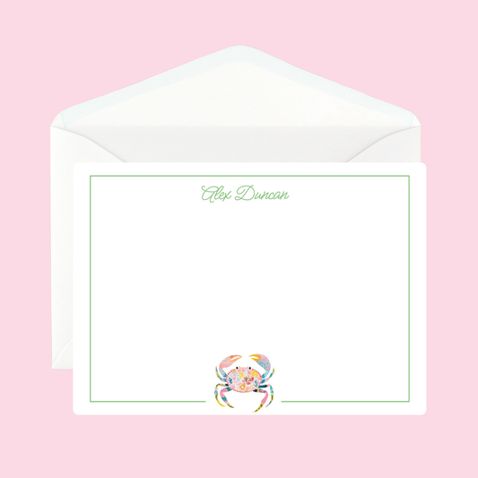 Personalized Crab Notecards