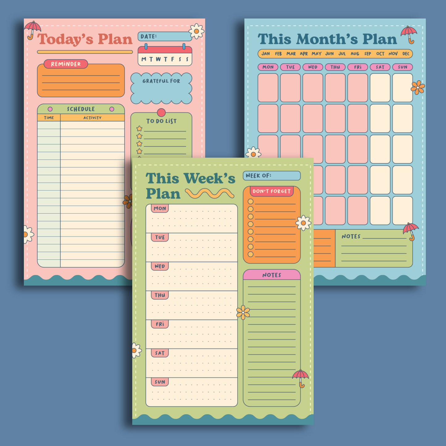 Daily, Weekly, Monthly Planner Bundle