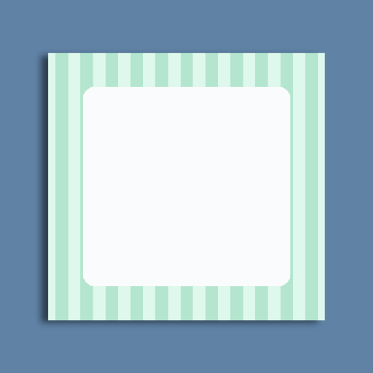 Striped Sticky Note Pad Green