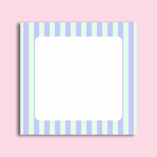 Striped Green and Blue Sticky Note Pad