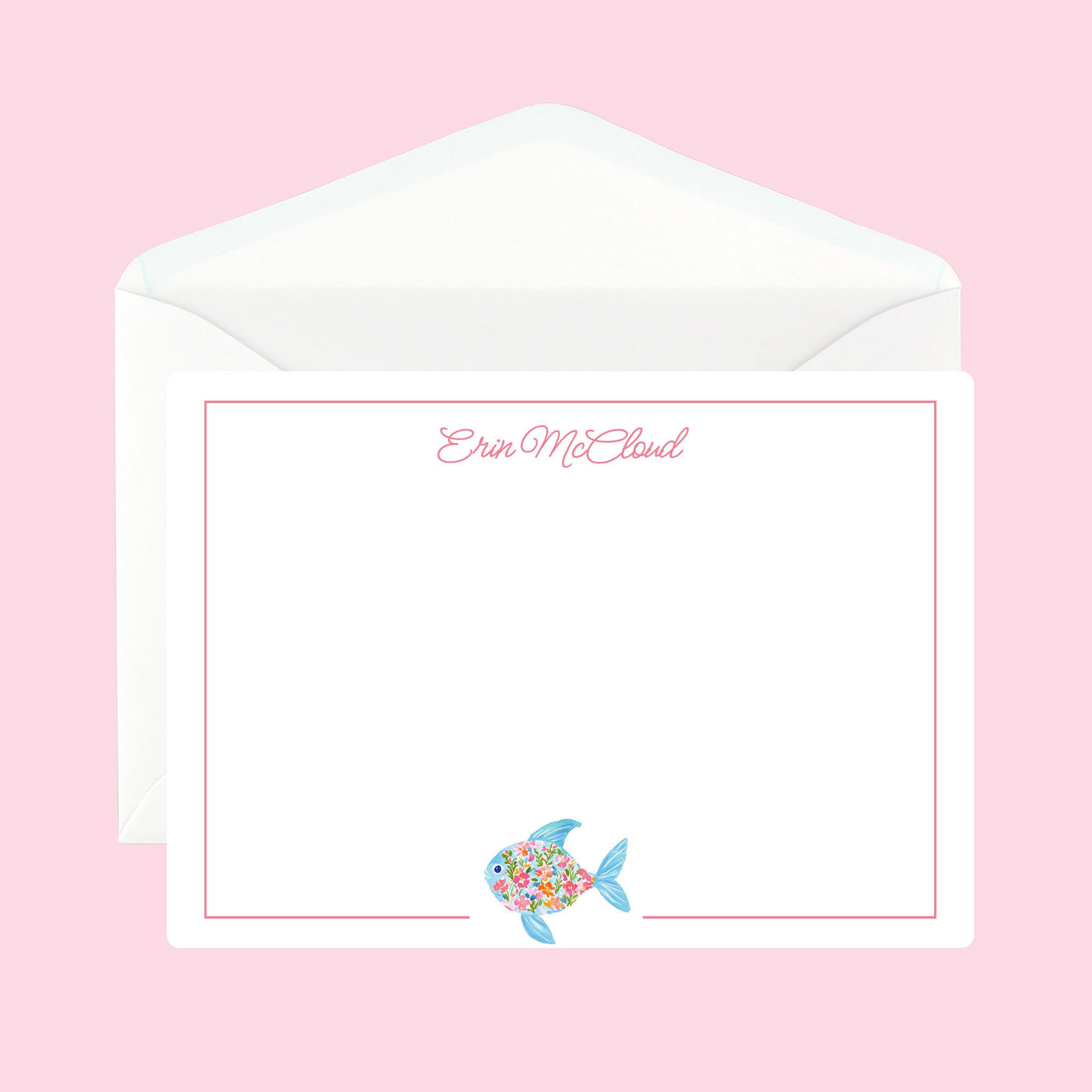 Personalized Coastal Preppy Note Card