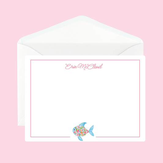 Personalized Coastal Preppy Note Card