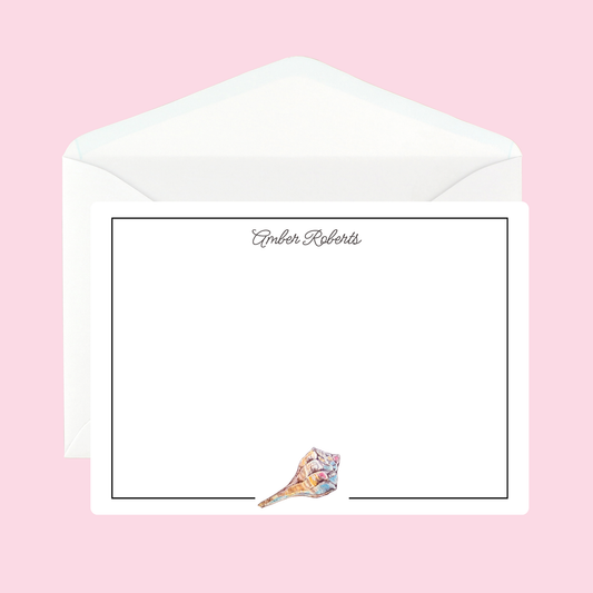 Personalized Seashell Notecards
