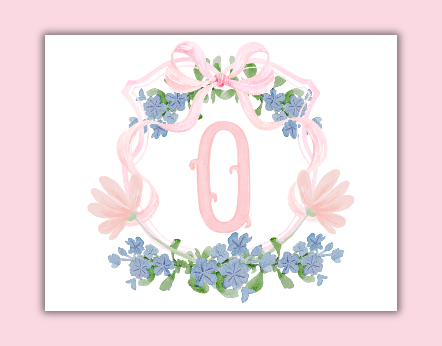 Floral Monogram Thank You Card Set