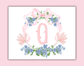 Floral Monogram Thank You Card Set