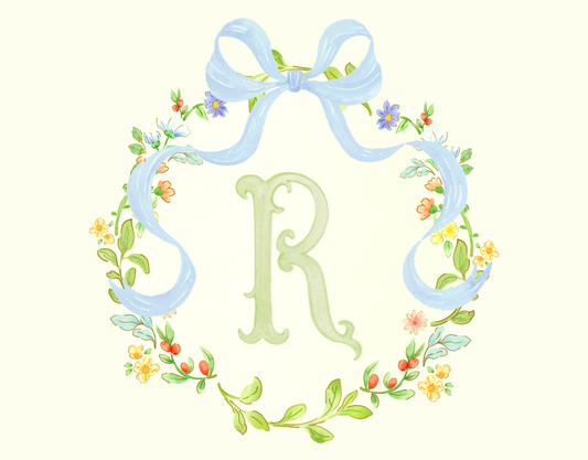 Floral Monogram Thank You Card Set