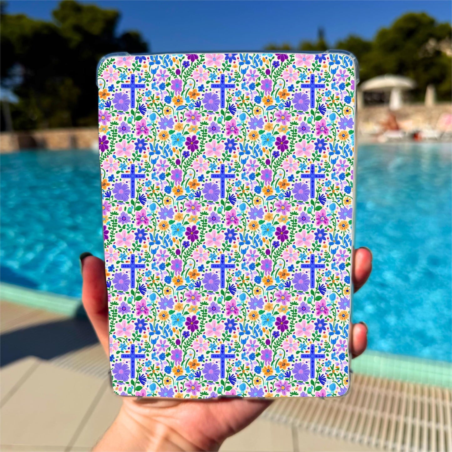 Kindle Clear Case Insert | Floral Cross
