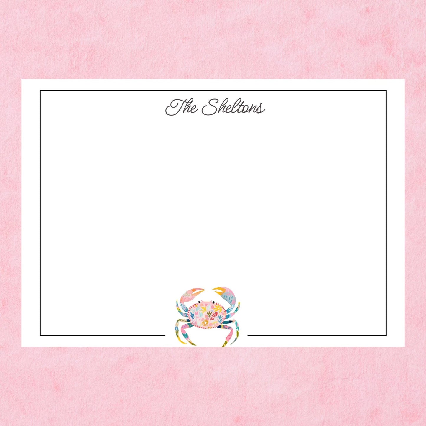 Personalized Crab Notecards
