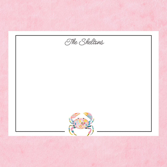 Personalized Crab Notecards