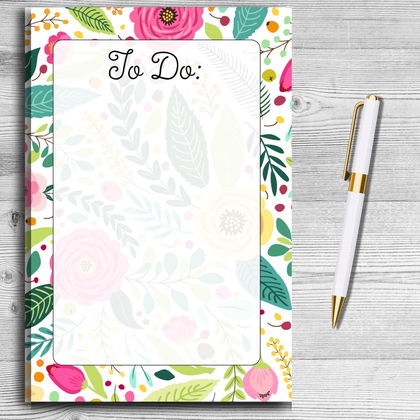 Colorful Floral Notepad