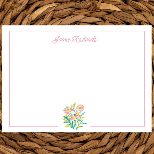 Personalized Flower Notecard