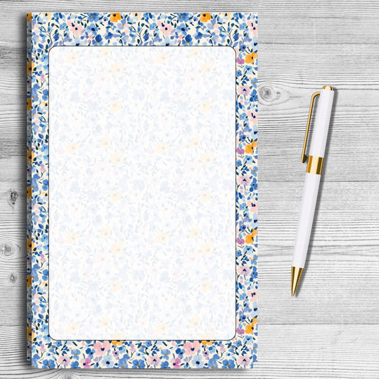 Blue Floral Notepad