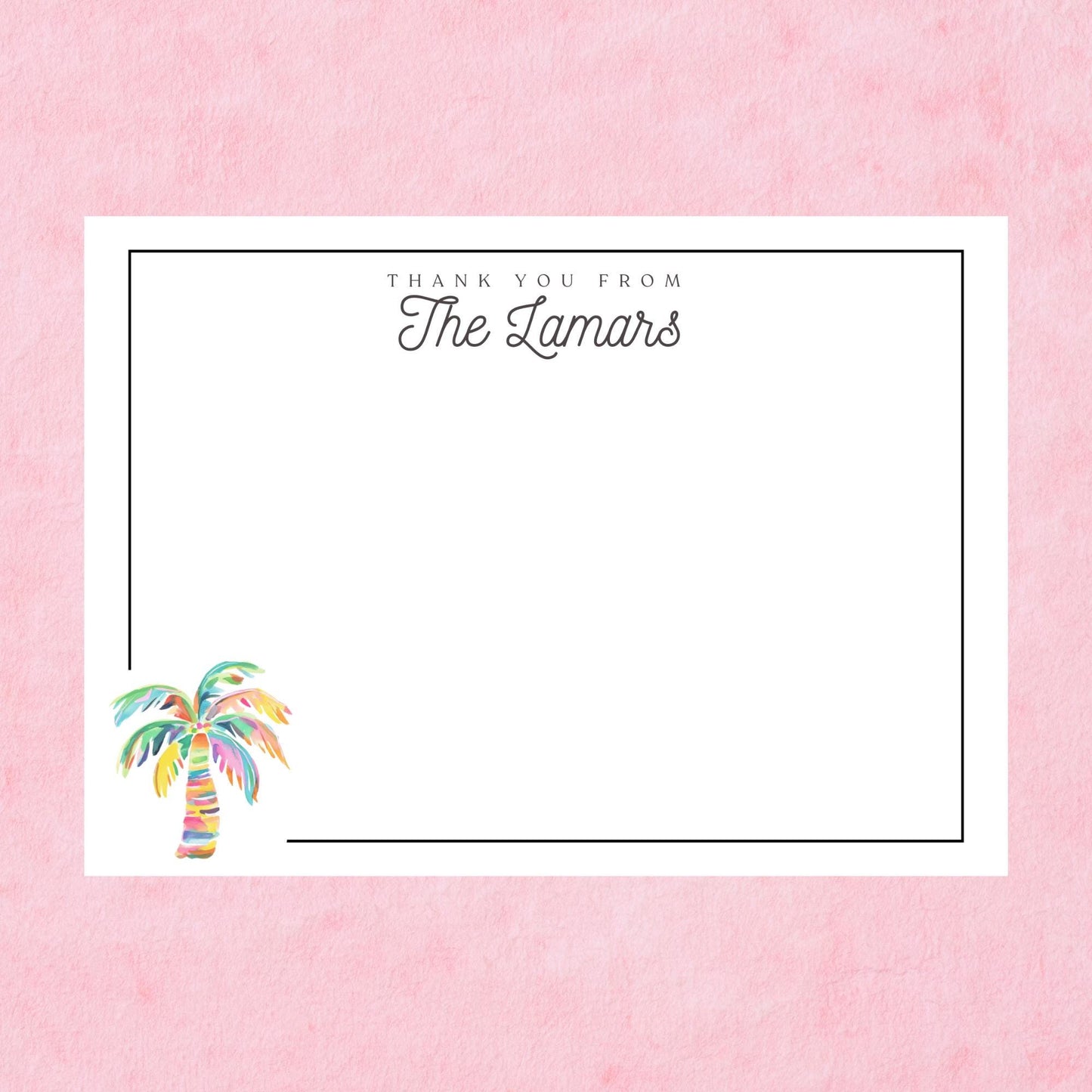 Personalized Palm Tree Notecard