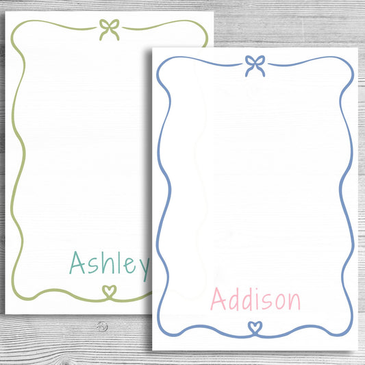 Personalized Bow Notepad