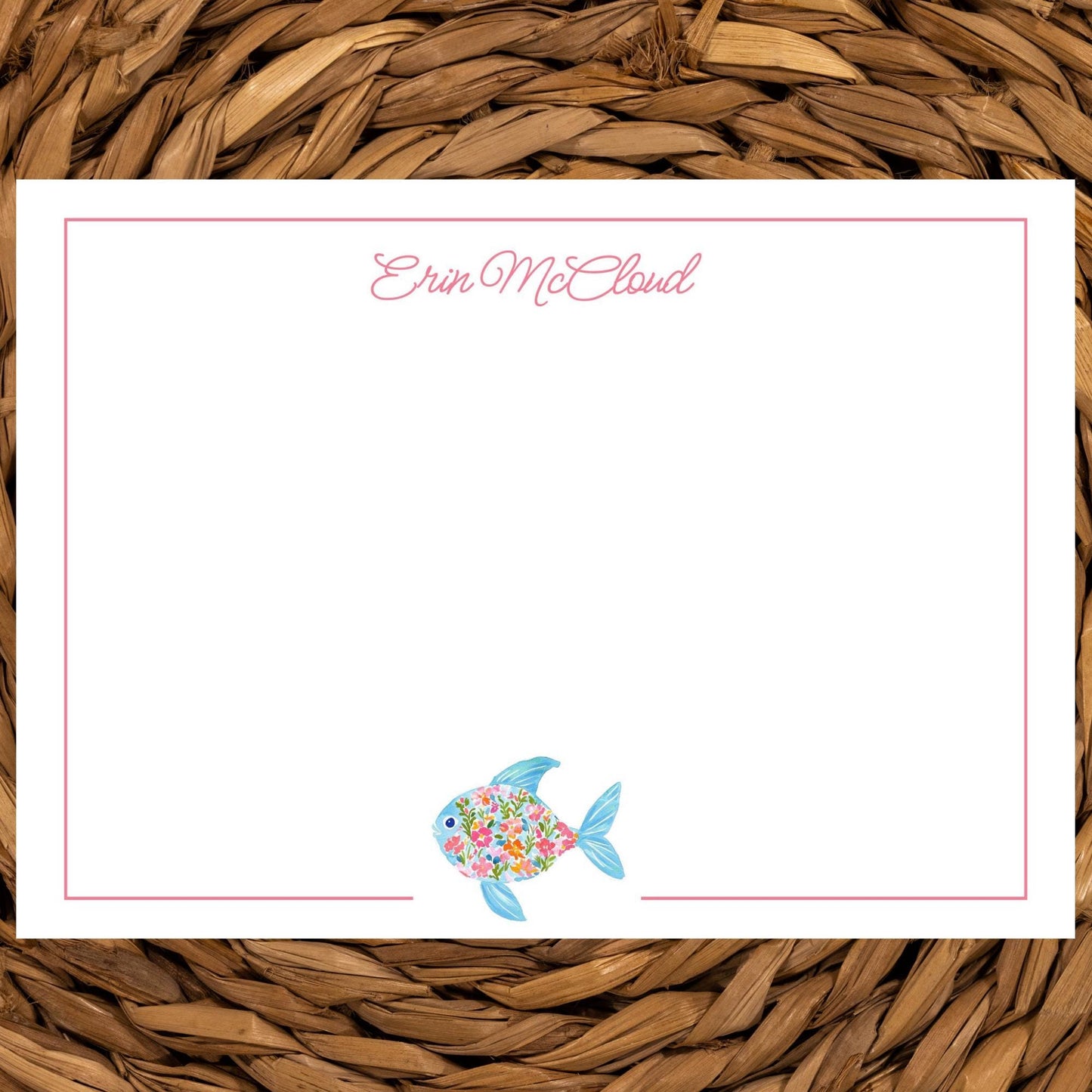 Personalized Coastal Preppy Note Card