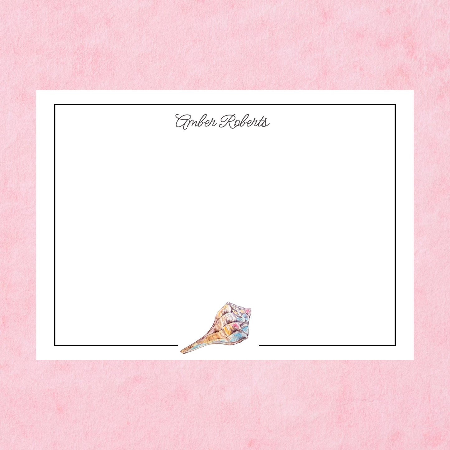 Personalized Seashell Notecards