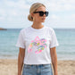 Toddler Girl Beach Outfit Watercolor Lobster Shirt Pink Bow Accent Ocean Animal Theme Summer Clothing Coastal Style Tee Comfort Colors Cotton Casual Vacation Wear Nautical Design Beach Trip Essential Cute Sea Creature Print Girl Summer