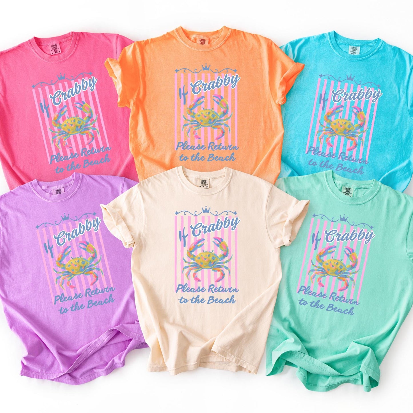 Crab Beach Shirt – Funny Watercolor Design Women's Summer Vacation Tee