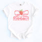 Toddler Girl Birthday Outfit Personalized Strawberry Shirt Custom Name Gift Youth Summer Fruit Tee White Cotton Comfort Shirt Pink Bow Graphic Design Embroidered Name Frame Sizes XSmall Through XL Casual Everyday Clothing Party Outfit
