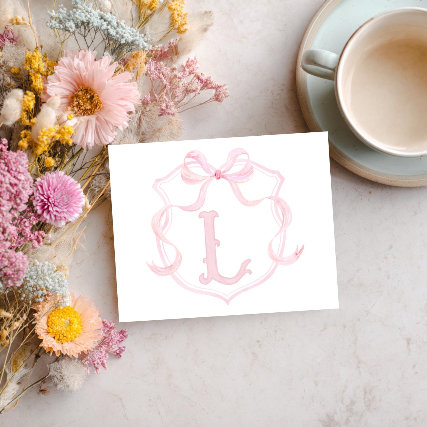Personalized Thank You Card – Custom Monogram Initial Stationery Set