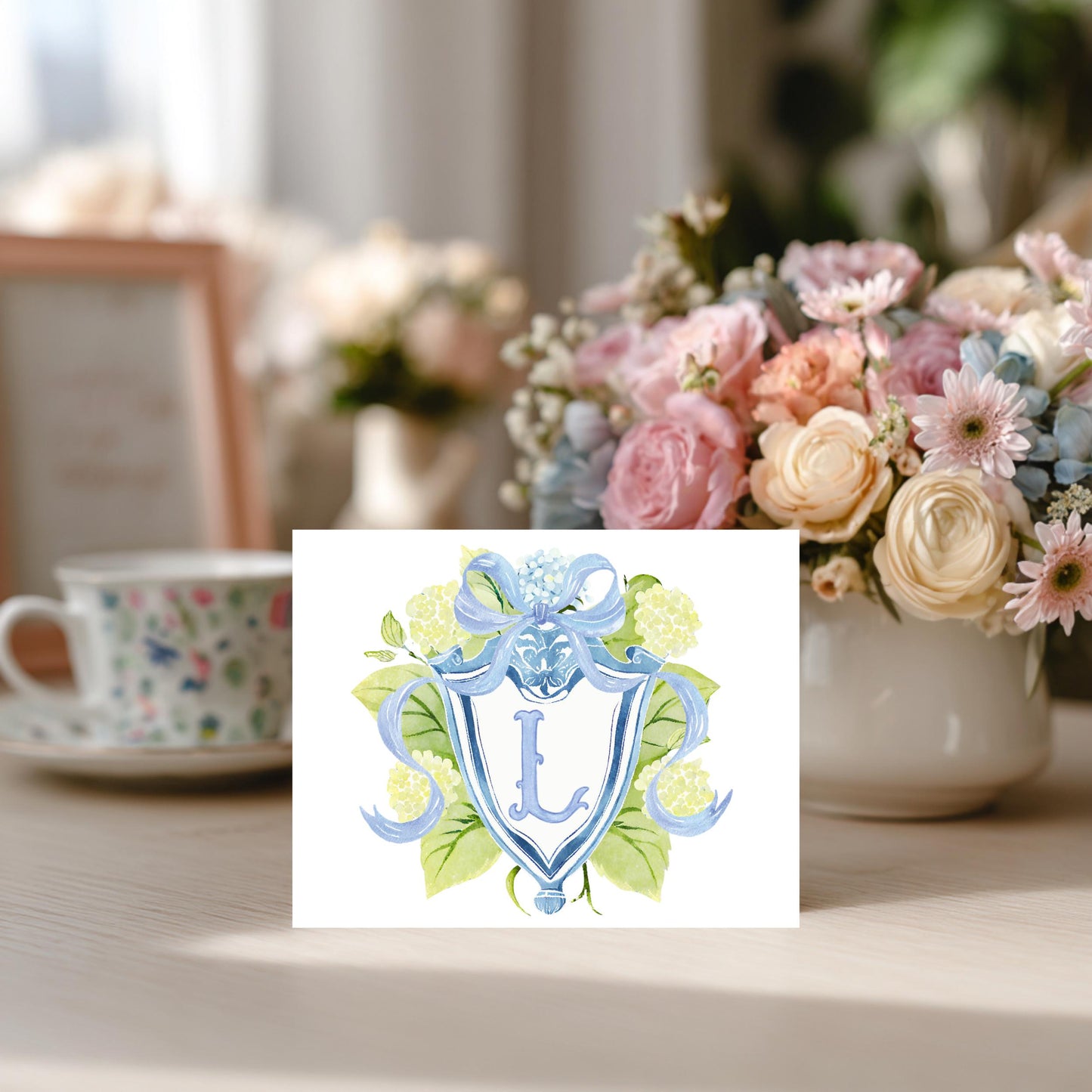 Personalized Thank You Card – Custom Monogram Floral Stationery Set