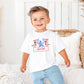 Personalized Youth Shirt Custom Name Kids Tee Fourth July Clothing Boys Girls Patriotic Outfit Independence Day Celebration Wear Watercolor Duck Design American Flag Pattern Red White Blue Stars Soft Cotton Construction Summer Holiday