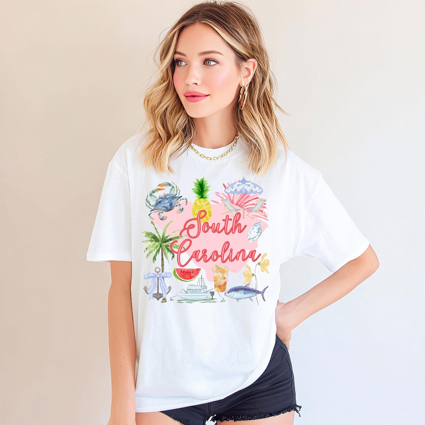 South Carolina Shirt – Tropical Beach Vacation Souvenir Coastal Tee
