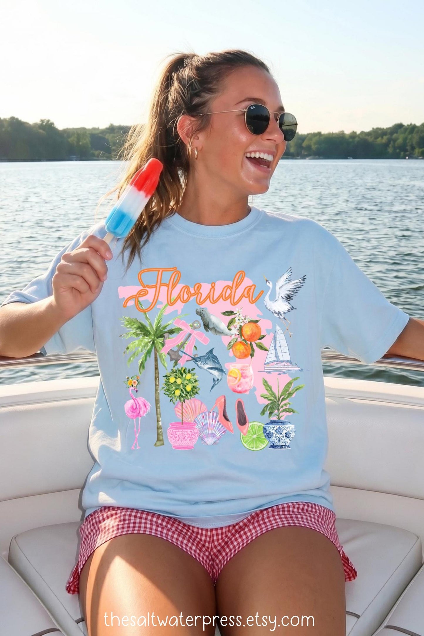 Florida Graphic Tee – Tropical Vacation Women's Beach Souvenir Shirt