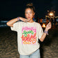 Summer Vacation Outfit Women Sun Kissed Beach Shirt Comfortable Casual Resort Wear Colorful Graphic Tee Retro Design Pink Bow Details Preppy Feminine Style Perfect Spring Break Cruise Clothing Poolside Shirt Travel Essential Lightweight