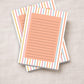 Lined Notepad Tear Off Sheets Pastel Striped Design Desk Memo Pad Daily Planning List Making Cute Office Stationery Rainbow Border Pink Blue Yellow Orange Writing Paper Premium Quality Sheets Chipboard Backing Desk Organization Supplies