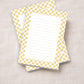 Checkered Memo Pad Lined Notepad Desk Stationery Fifty Tear Off Sheets Preppy Aesthetic Design Neutral Beige White Border Pattern Premium Paper Quality Horizontal Ruled Lines Perfect Daily Planning Work Notes List Making Student Teacher