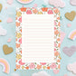 Floral Notepad – 50 Lined Tearoff Sheets Retro Botanical