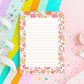 Vintage Floral Notepad Retro Botanical Border Design Lined Tear Off Writing Pad Fifty Premium Quality Sheets Desk Stationery Gift Women Daily Task Planner Memo Organizer Beautiful Office Supplies Aesthetic Note Block Chipboard Backing