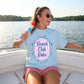 Beach Graphic Tee Women Summer Vacation Shirt Casual Coastal Style Preppy Beach Club Babe Design Nautical Stripe Pattern Pink White Blue Scalloped Border Bow Detail Perfect Resort Wear Lake Trips Beach Days Poolside Outfit Summer Fashion
