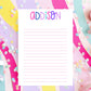 School Organization Kids Personalized Name Notepad Custom Stationery Pink Purple Gradient Design Fifty Tear Away Sheets Girls Writing Paper Lined Blank Options Homework Helper Children Note Taking Essential Birthday Gift Personalized