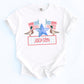 Patriotic Kids Clothing Custom Name Youth Tee American Flag Shirt Boys Girls Fourth July Outfit Watercolor Duck Design Red White Blue Pattern Independence Day Celebration Wear Soft Cotton Fabric Breathable Summer Shirt Fireworks Party