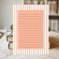 Pastel Striped Notepad Lined Writing Paper Tear Off Sheets Desk Memo Pad Cute Office Supplies Rainbow Border Design Pink Blue Yellow Orange Colors Daily Planner Pages List Making Pad Premium Quality Paper Chipboard Backing Office Desk