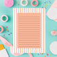 Lined Notepad – 50 Tearoff Sheets Pastel Striped Desk Memo Pad
