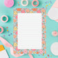 Daily Planning Notepad Lined Sheets Design Floral Border Pattern Vintage Botanical Stationery Fifty Page Memo Tablet Retro Flower Styling Office Supplies Essential Desk Organization Tool List Maker Pretty Writing Pad Task Planning