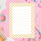 Checkered Memo Pad – 50 Lined Tearoff Sheets Preppy Desk Stationery