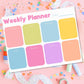 Weekly Planner Pad Student Homework Schedule Tracker Tearaway Desk Organizer Colorful Pastel Design Monday Through Sunday Layout Assignment Planning Tool Time Management System Notes Section Date Field Premium Paper Backing Office School